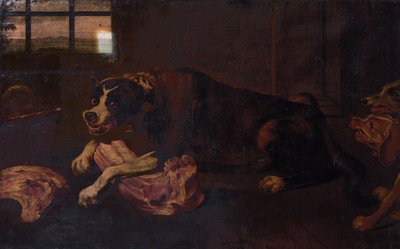 Dogs Gnawing Joints of Meat by Frans Snyders or Snijders